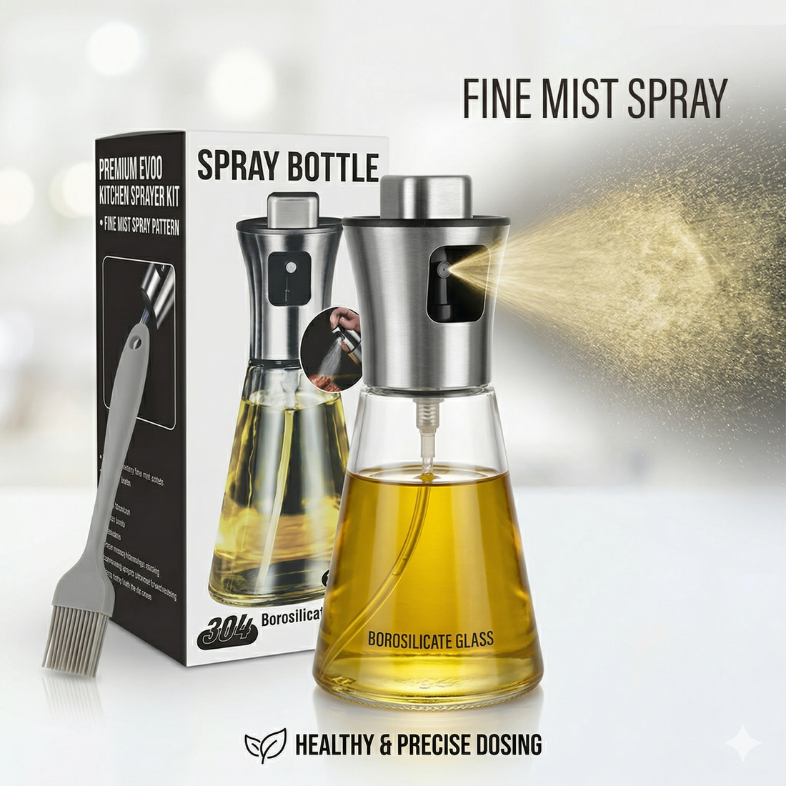 Transform Your Healthy Cooking with Our Elegant Glass Olive Oil Sprayer