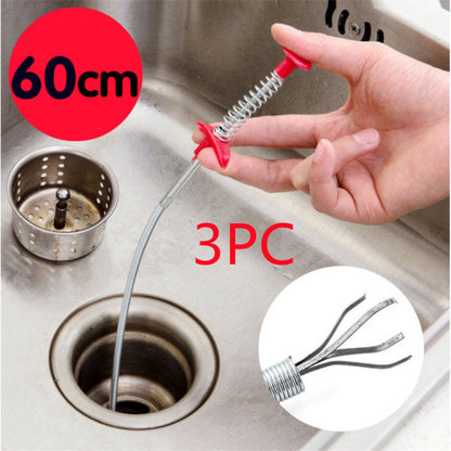 60CM Sewer Dredger Spring Pipe Drain Hair Clog Remover Cleaning Tool for Kitchen Sink Bathroom