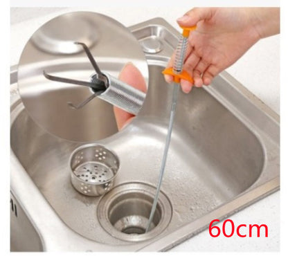 60CM Sewer Dredger Spring Pipe Drain Hair Clog Remover Cleaning Tool for Kitchen Sink Bathroom