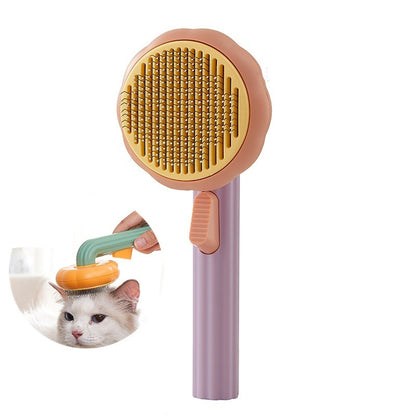 Self Cleaning Cat Brush Handheld Stainless Steel Slicker Brush for Pet Hair Removal