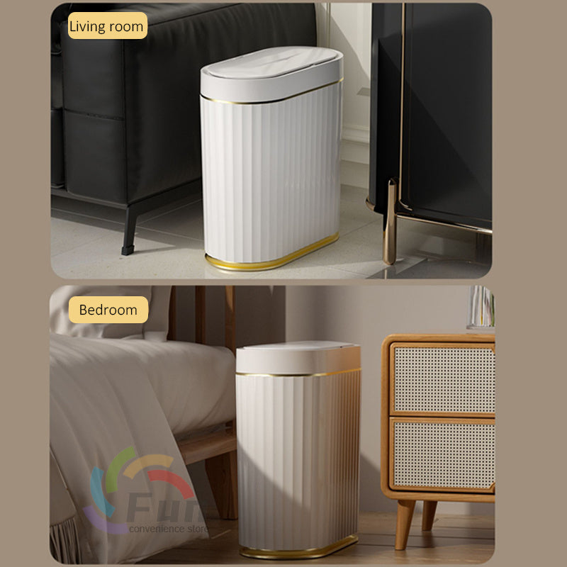 Smart Sensor Trash Can with Lid – Automatic Touchless Waste Bin for Kitchen & Bathroom