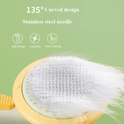 Self Cleaning Cat Brush Handheld Stainless Steel Slicker Brush for Pet Hair Removal