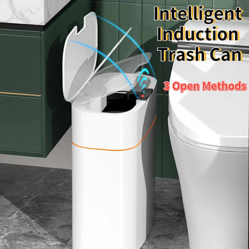 Smart Sensor Trash Can with Lid – Automatic Touchless Waste Bin for Kitchen & Bathroom