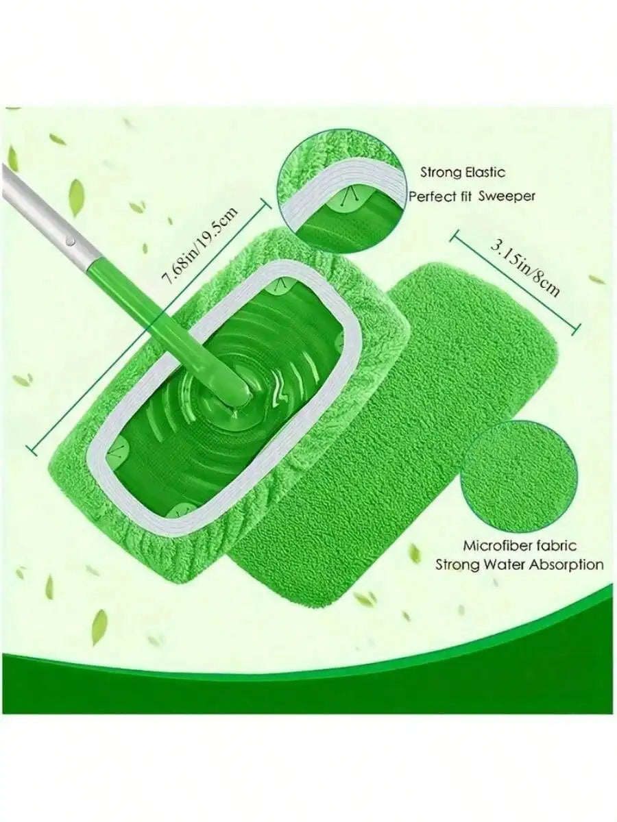 6Pcs Washable Microfiber Flat Mop Pads - Replacement Cloths for Wet Mopping, Fits Hardwood and Tile Floors