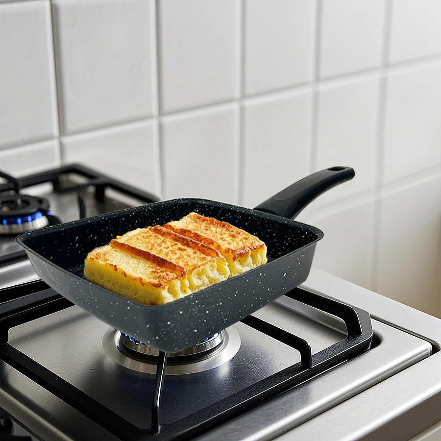 Tamagoyaki Pan- Nonstick Japanese Egg Pan,Rectangle Omelet Frying Pans for Breakfast,Granite Kitchen Cookware,7.6x5.9inch,Black