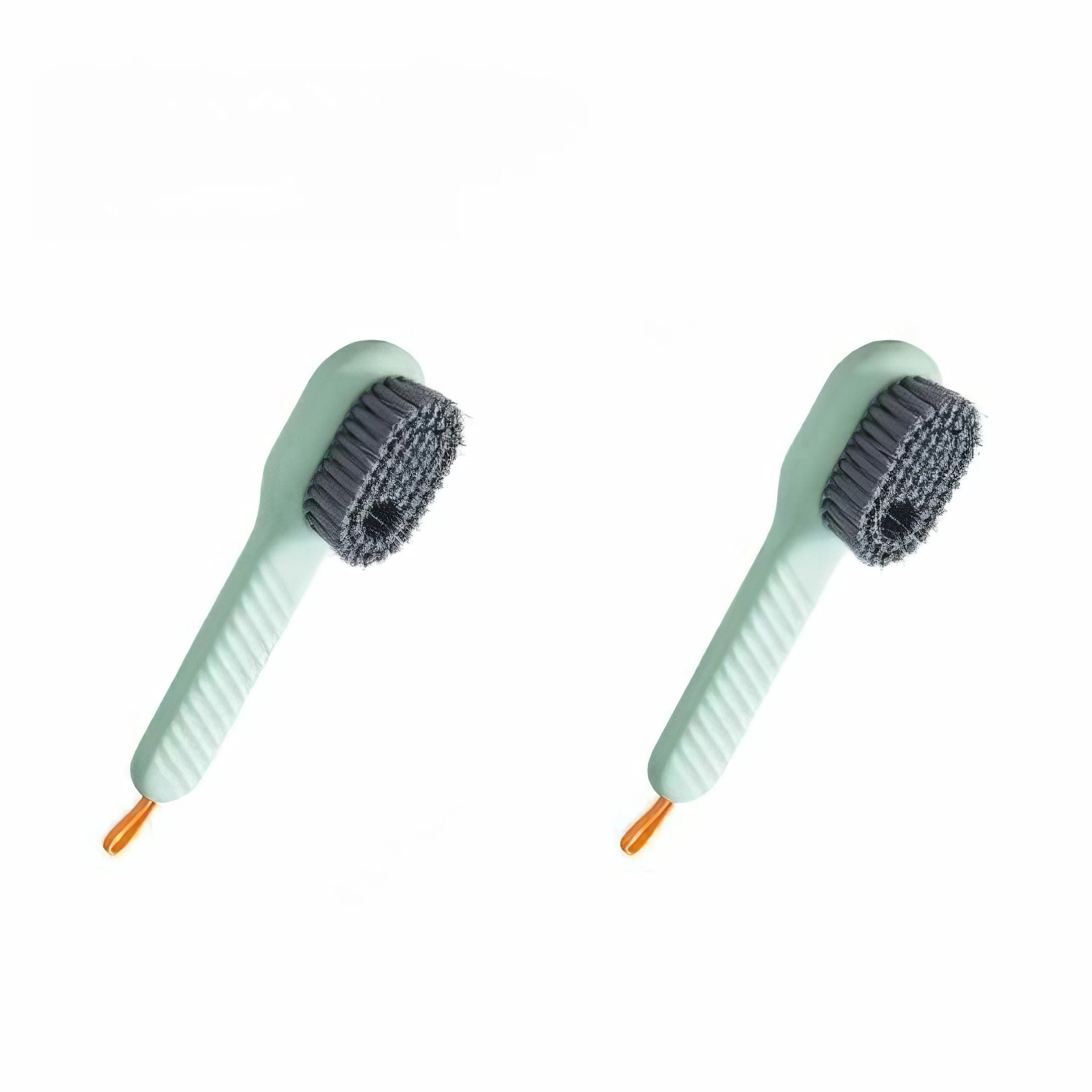 1/2 Soft Fur Shoe Brush Green, Anti Slip Handle, with Hanging Rope for Hanging, Suitable for Sports Shoes and Home Cleaning