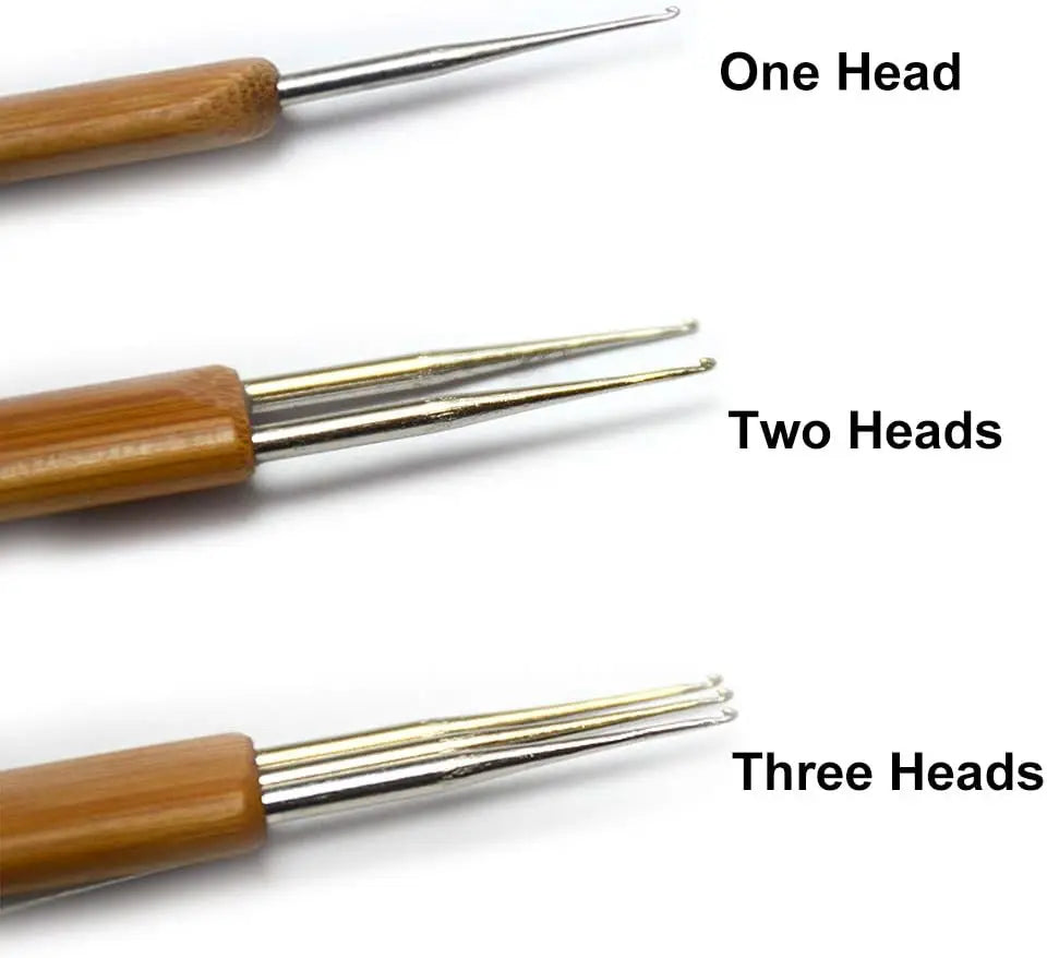 3pcs/Set 0.75mm Dreadlock Crochet Hook for Hair  Dreadlock Needle Tool for Braid Bamboo