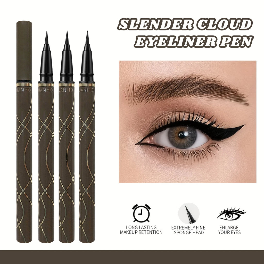 2 Pcs Waterproof Liquid Eyeliner Professional Waterproof And Sweat-Proof Eyeliner In One Lasting Eye Brow Pen Ultra-Fine Brush