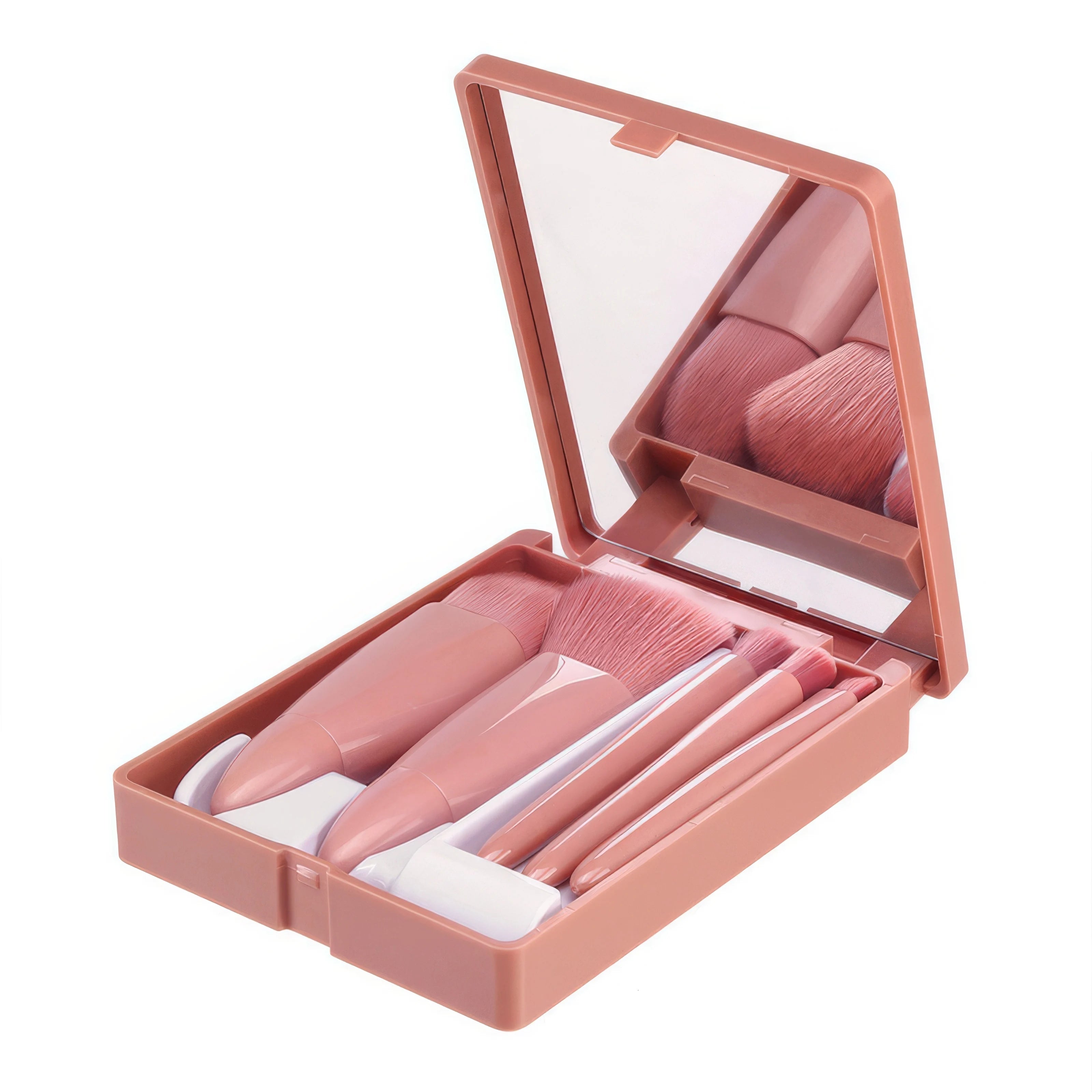 Luxurious Pink Cosmetic Brush Collection for Women - Ultra Soft Synthetic Fiber Brushes- Complete Professional Makeup Kit