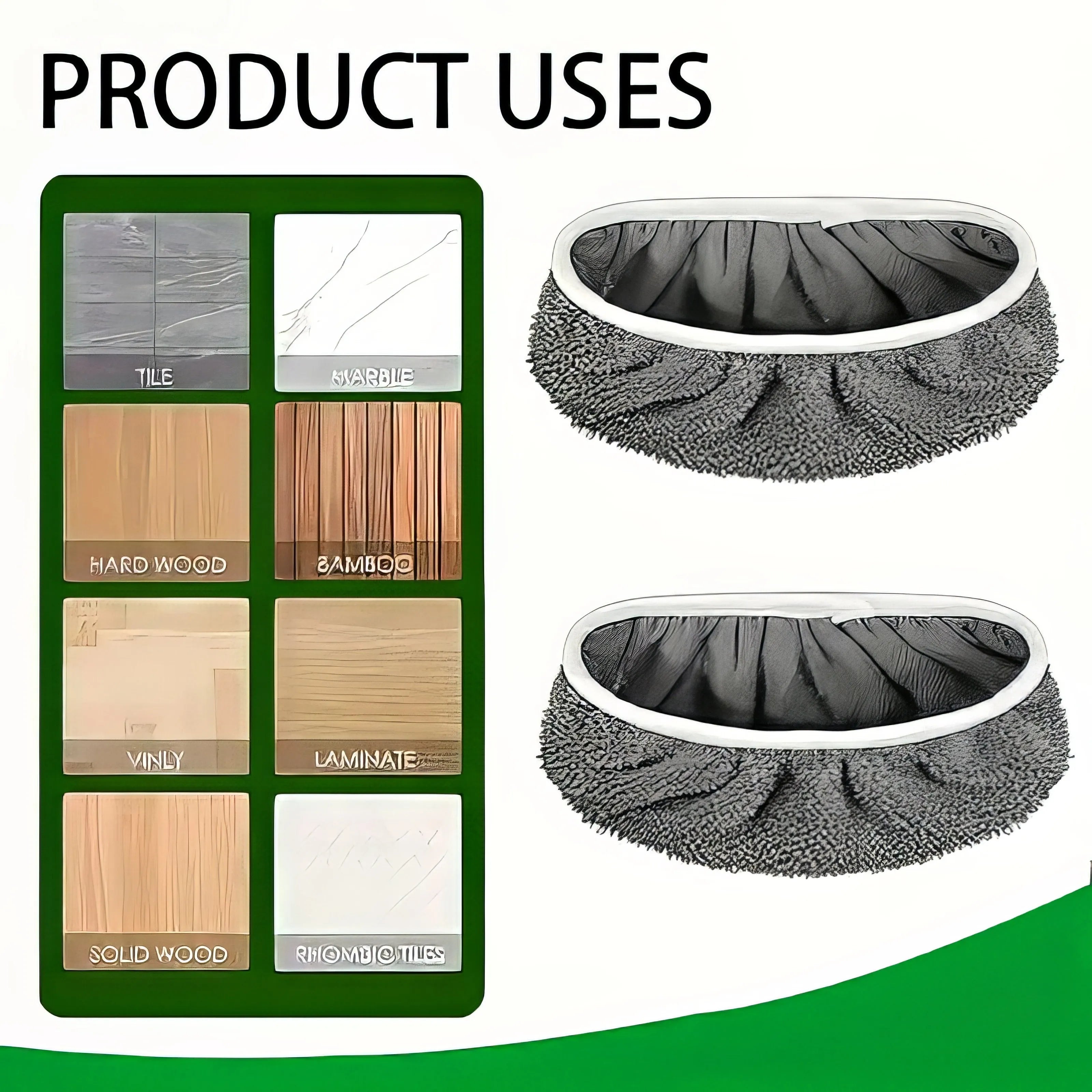 16 Green/white/gray Mop Replacement Pads, Washable and Durable Mop, Reusable and Easy To Clean, Back To School Supplies