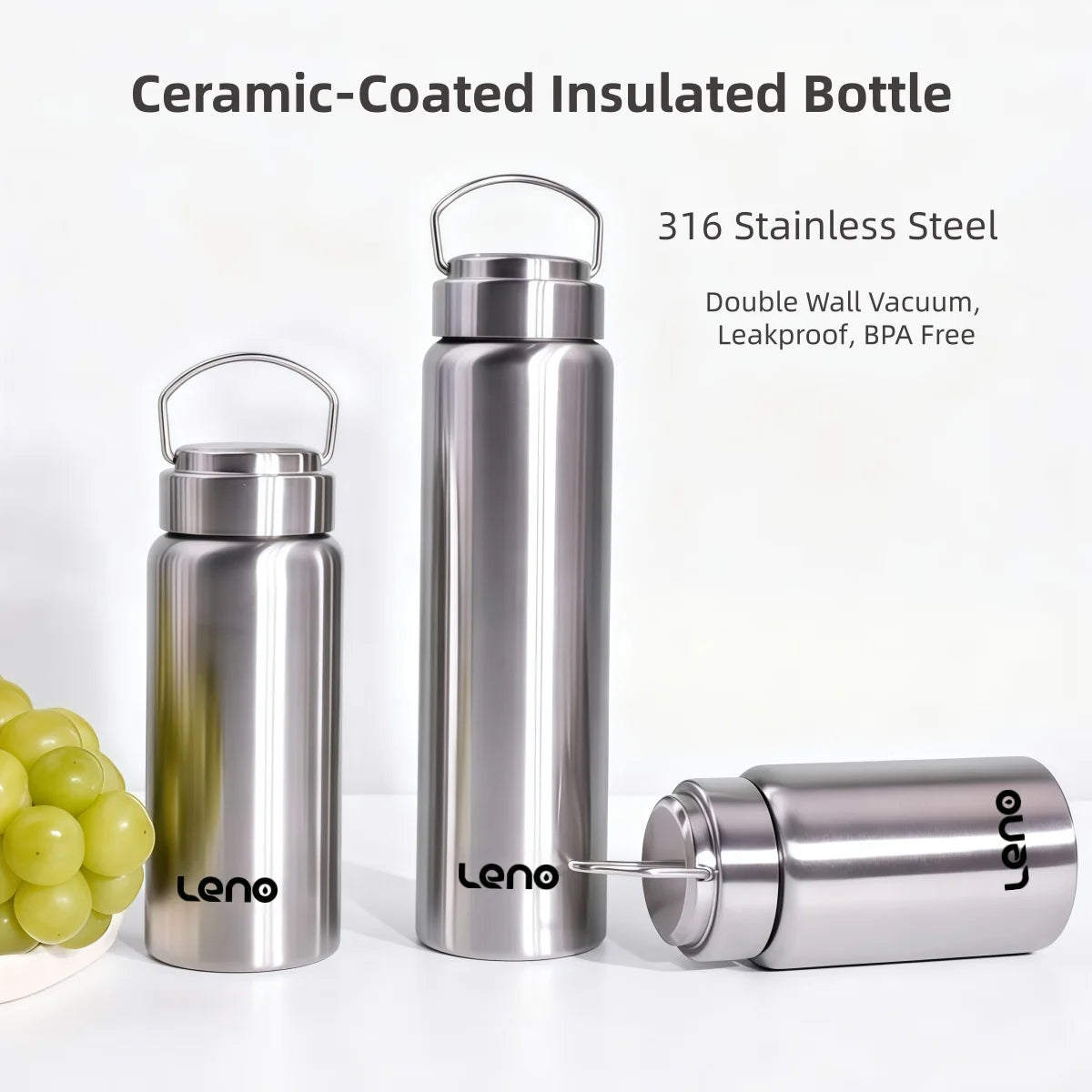 350-750ml Premium Ceramic Liner Tea Thermos Bottle Double Walled Stainless Steel Water Cup Vacuum Flask Travel Bottle
