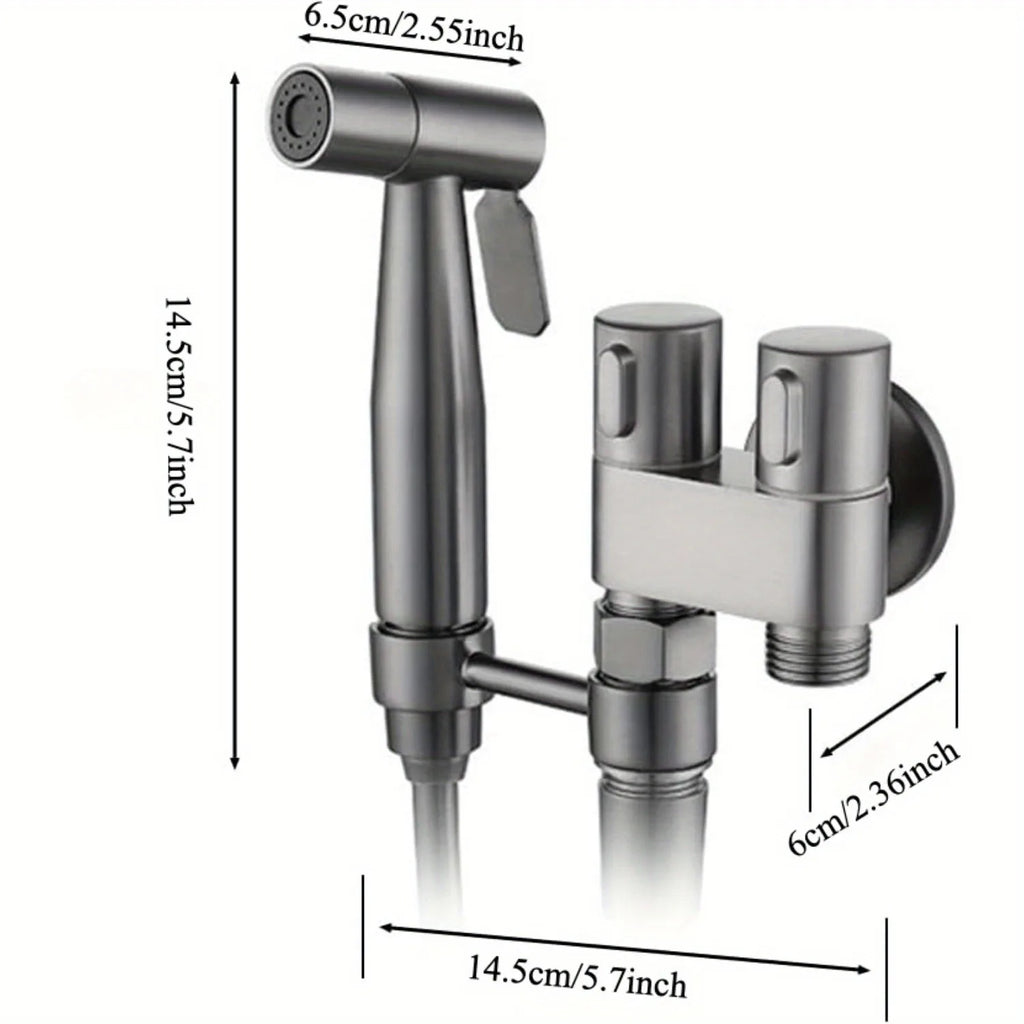 Double Control Bidet Sprayer Handheld Toilet Attachment with Pressure Control for Feminine Hygiene Baby Diaper and Pet Bath