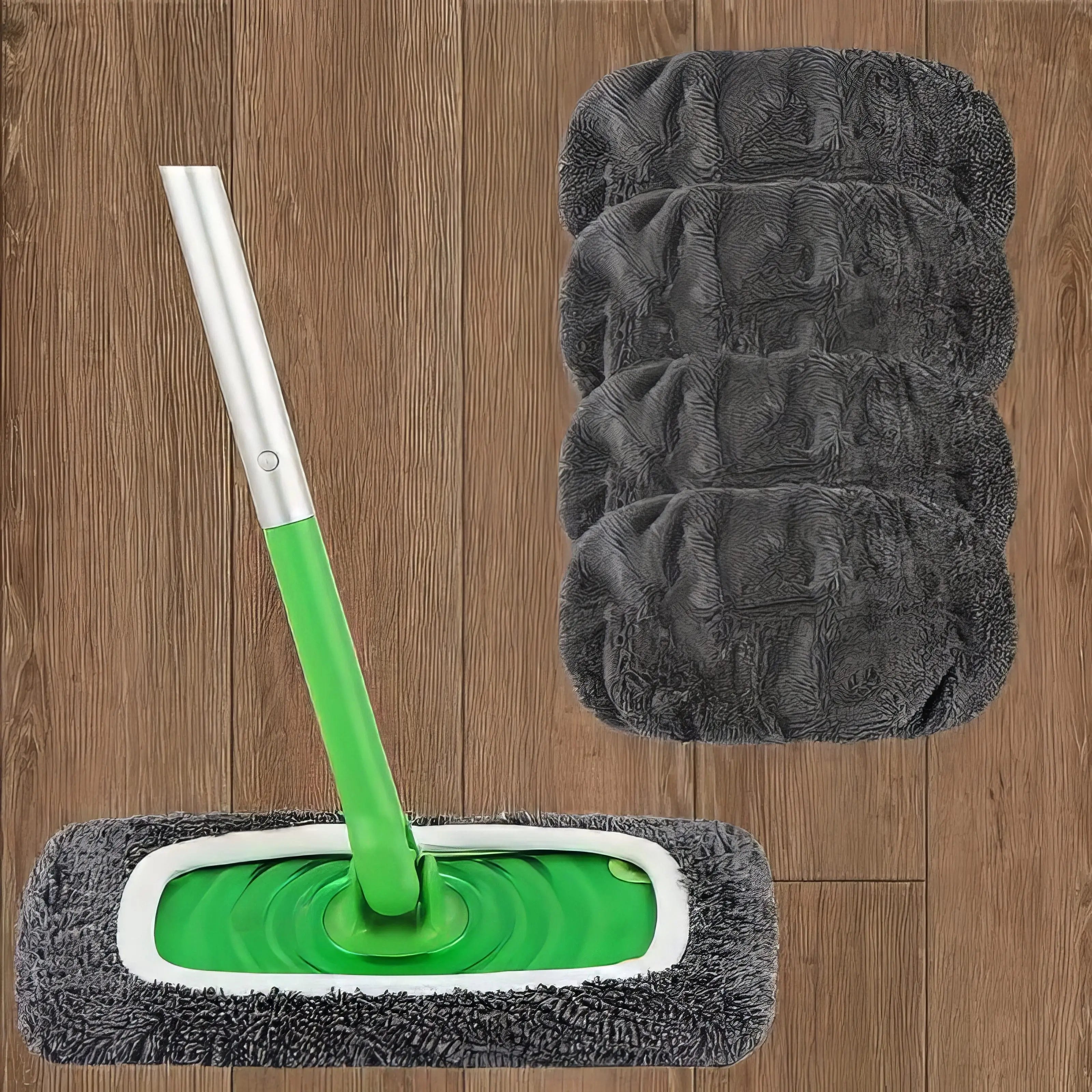 4 Green/white/gray Mop Cloths, Anti Mold and Easy To Clean, Highly Absorbent, Essential for Home Cleaning