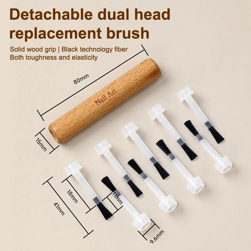 Nail Polish Brush 50 Pcs  With Double Head Pen Can Replacement Head Brush Nail Brush Liquid Applicators Manicure Tools