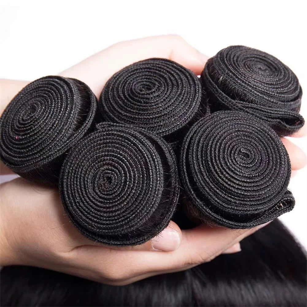 12A Bone Straight 100% Real Human Hair Bundles 30 40 Inch Raw Hair 4 5 Bundles Brazilian Hair Weave Extensions For Black Women