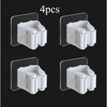 4 pieces of non perforated anti slip mop holder, waterproof and moisture-proof in the bathroom, suitable for use in the bathroom