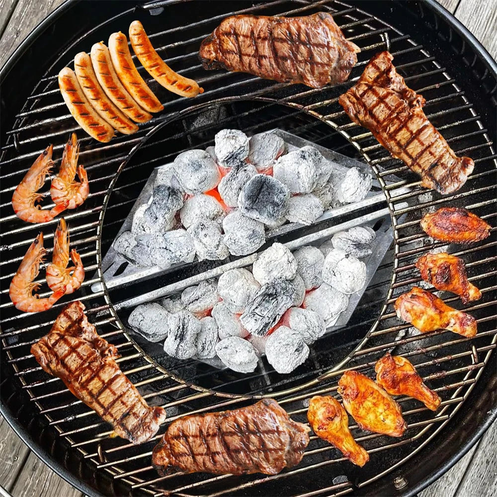 2Pcs Charcoal Basket BBQ Charcoal Grill Basket Holders Grilling Accessories Replacement for Grill Accessories