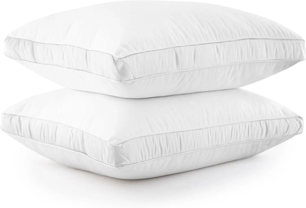 Lux Décor Bed Pillows- Set of 2 - Hotel Quality Gusseted Down Alternative Pillows for Back, Stomach or Side Sleepers