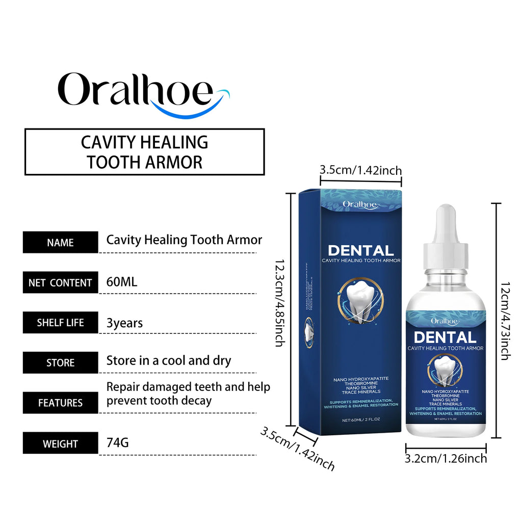 ORALHOE 60mL Cavity Healing Tooth Armor, Repairing Damaged teeth, Comprehensively Protecting Teeth, Suitable For Everyone
