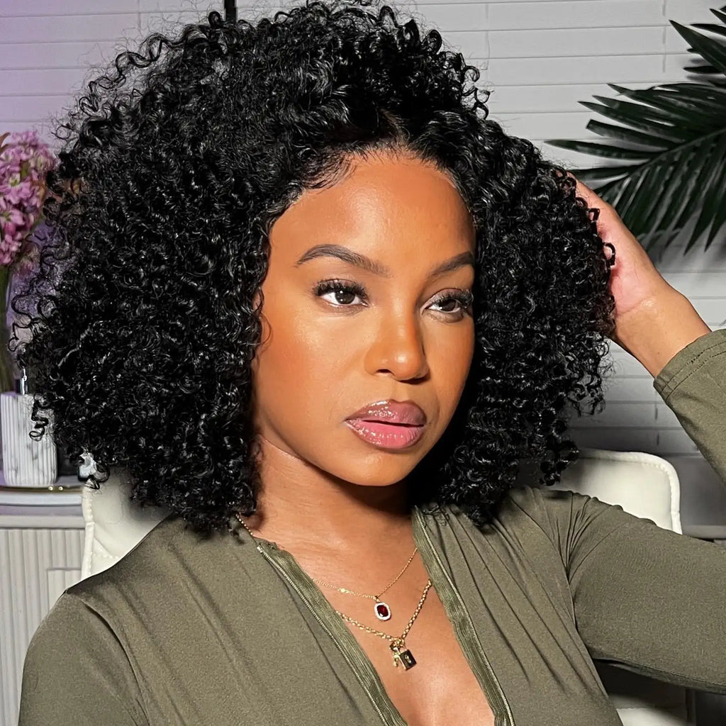 Luxury Curly Short Bob Wigs Human Hair Lace Front Wig for Black Women Water Wave Deep Curly 13X4 Hd Transparent Lace Frontal Wig