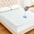 Lux Decor Mattress Protector, Cooling Rayon dervied from Bamboo Viscose, 100% Waterproof - Fitted Sheet Style, Deep Pocket