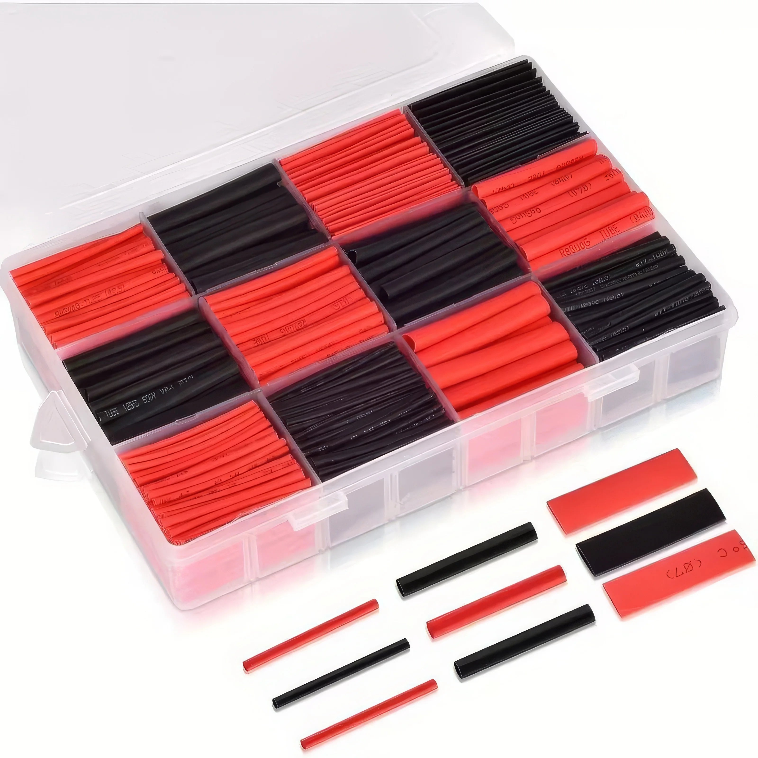 127/254 Pieces of Heat Shrink Tubing in Red and Black, Suitable for High-temperature Electrical Connections and Data Cables