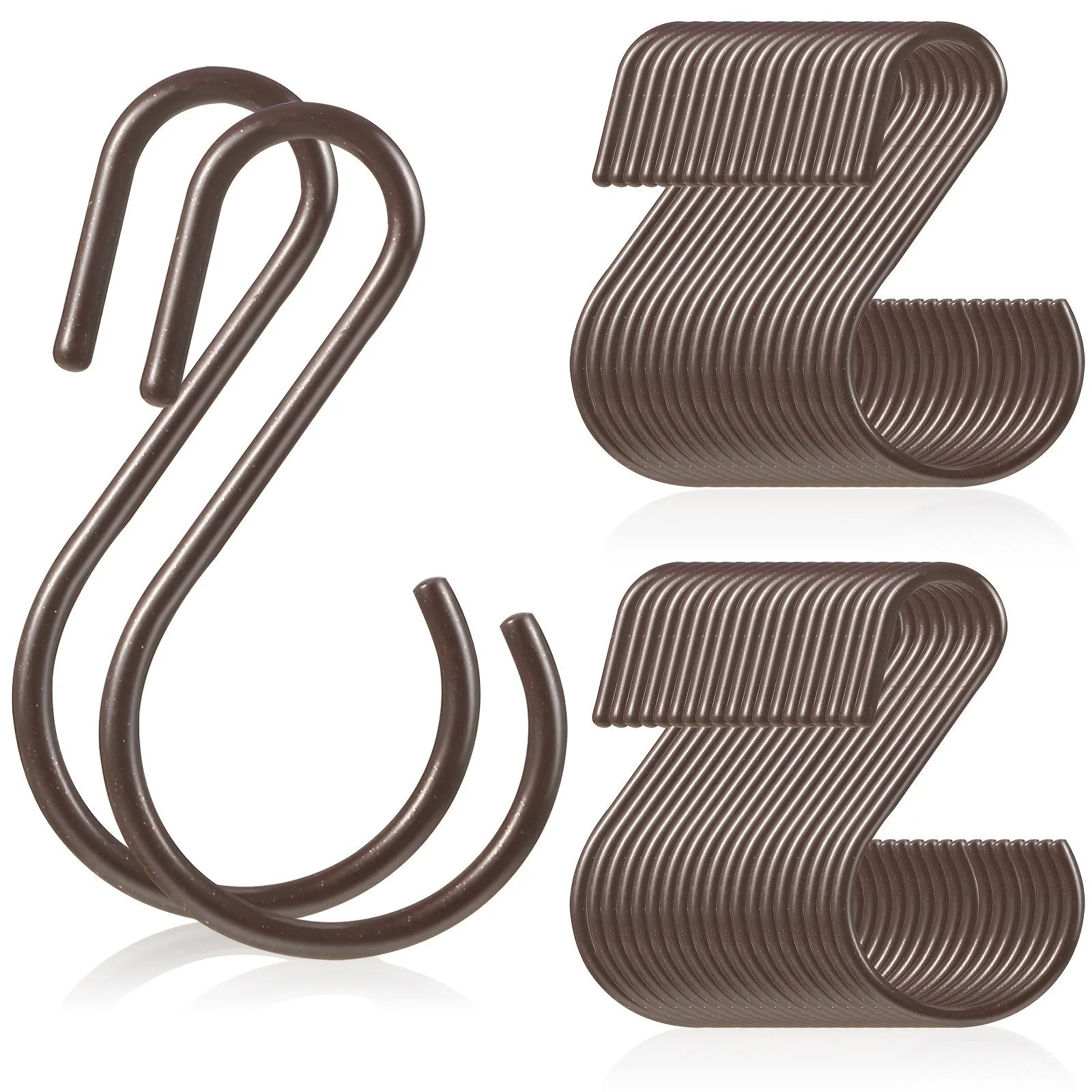 60 heavy-duty mini S hooks, 1.8" iron curled hooks for hanging plants, pots, mugs, clothing, towels, wardrobe, hanging rod
