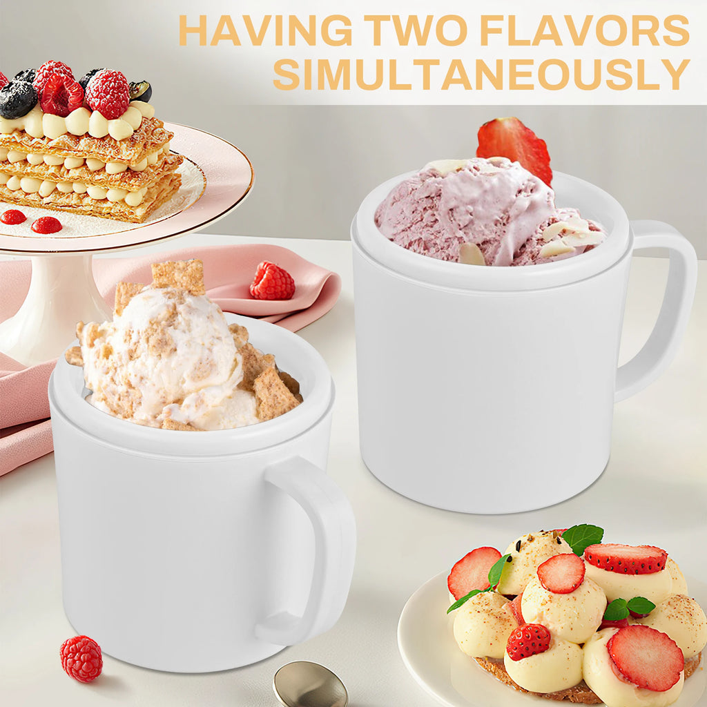 Suslas Dual Bowl Automatic Ice Cream Machine 500ml 120V US Plug Home DIY Ice Cream Maker
