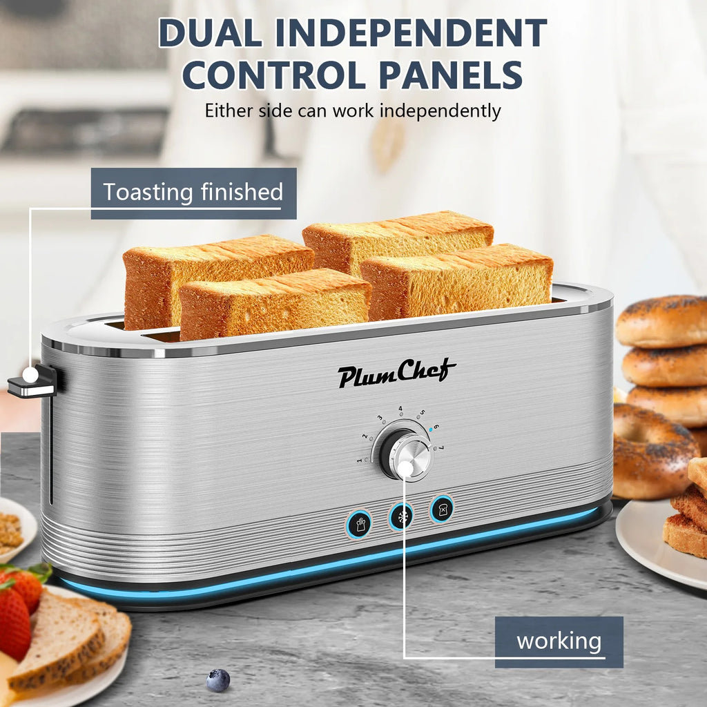 Plum Chef 4-Slice Stainless Steel Toaster