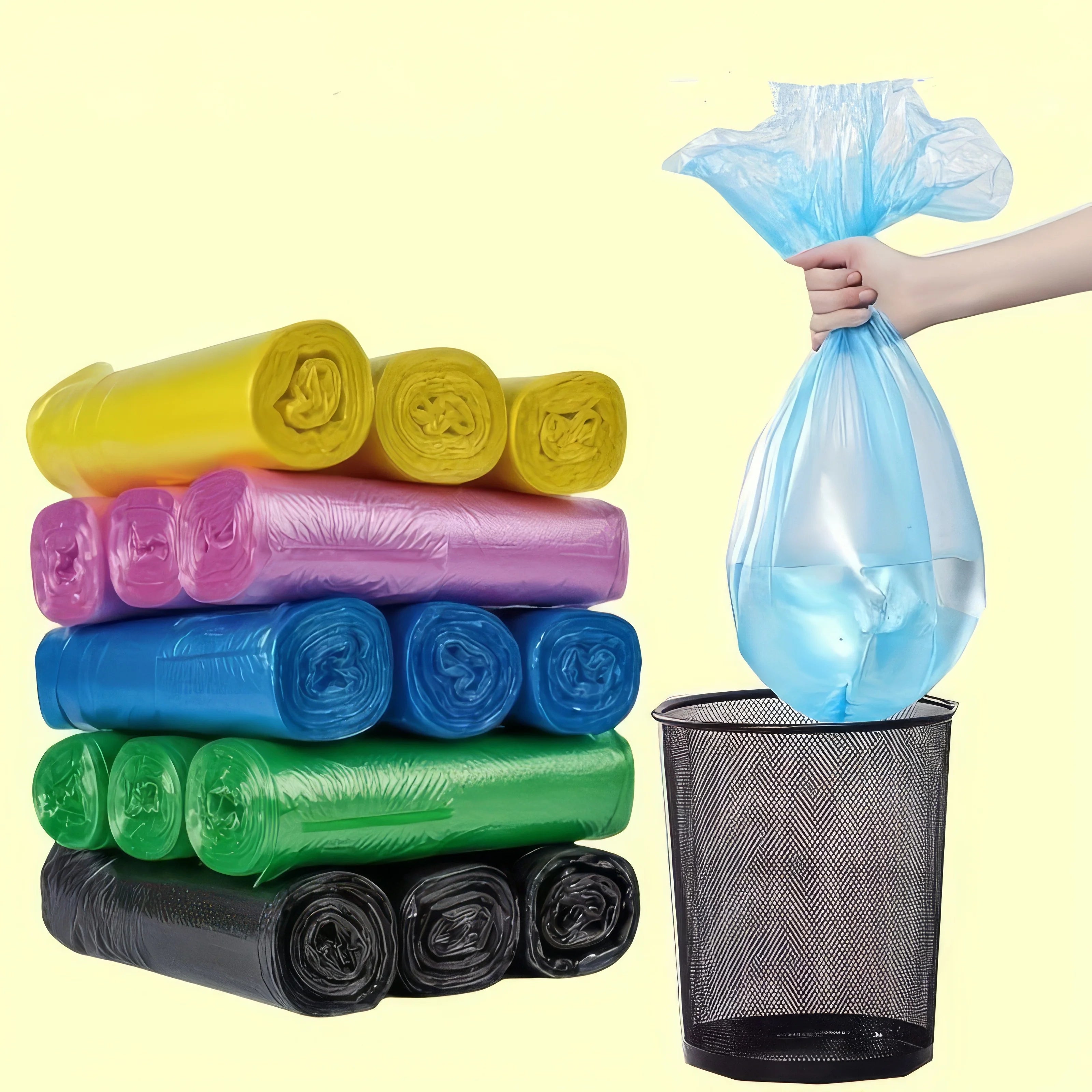 300-Pack Heavy-Duty Blue Trash Bags – Extra Thick Leak & Tear-Proof for Household Kitchen Cleanup