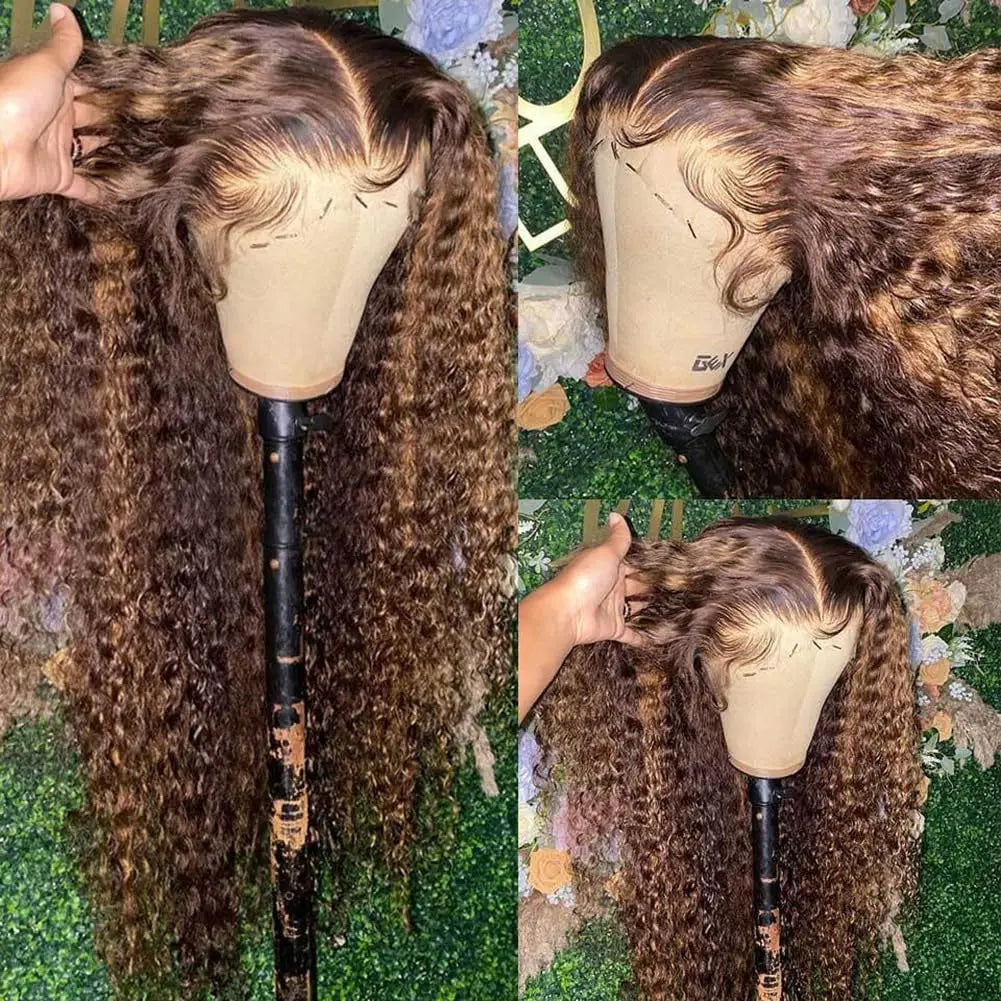 P4/27 Highlight Wig Human Hair Deep Wave 13x4 Hd Lace Frontal Wig 5x5 Water Wave Wigs Curly Colored Lace Front Wig