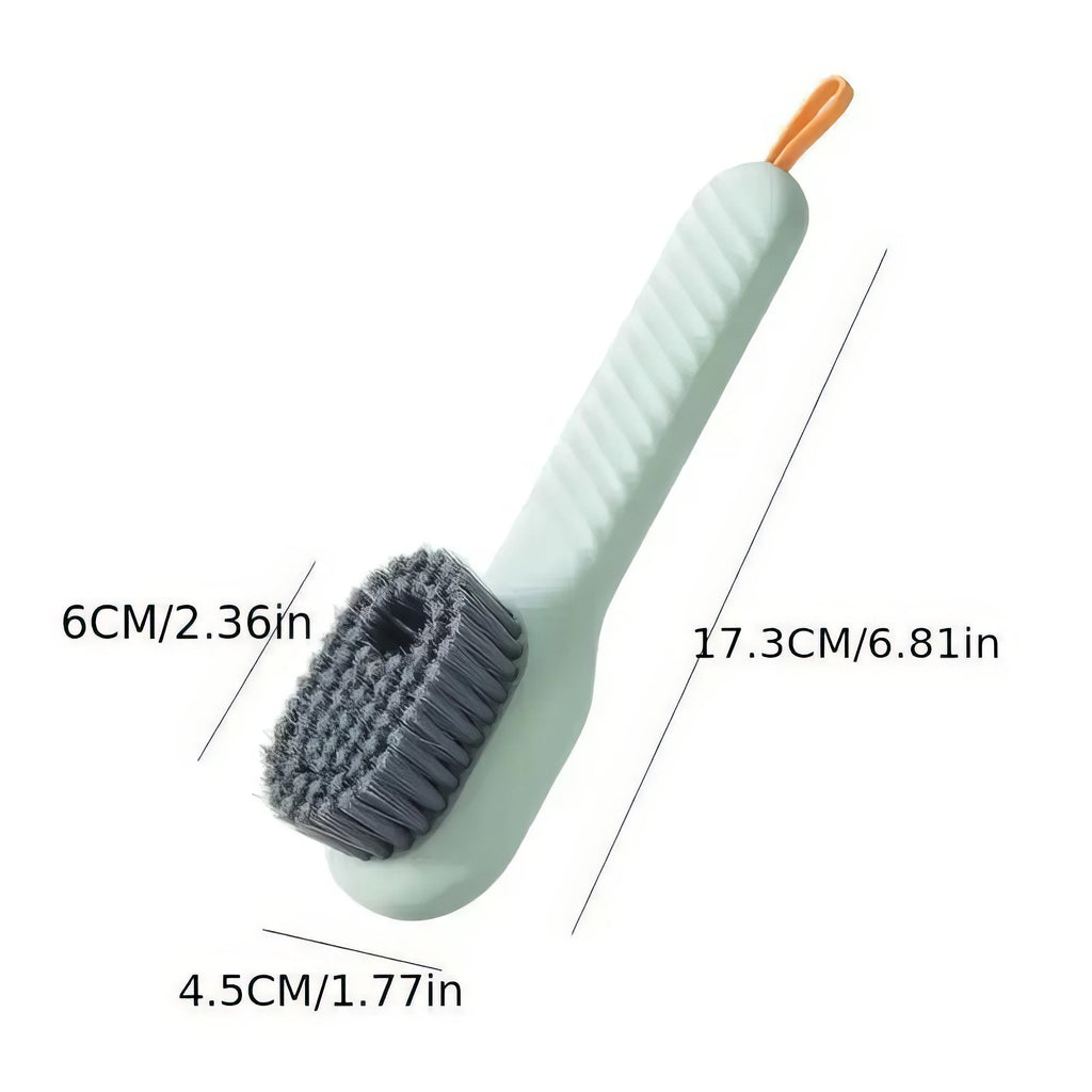 1/2 Soft Fur Shoe Brush Green, Anti Slip Handle, with Hanging Rope for Hanging, Suitable for Sports Shoes and Home Cleaning