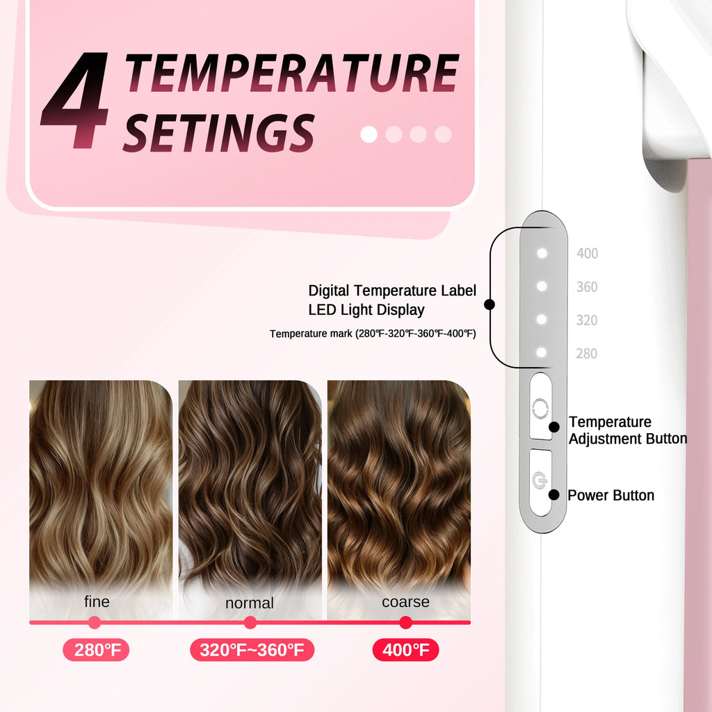 1.5 Inch Extra Long Barrel Curling Iron for Long Hair, Big Loose Curls & Beach Waves, Anti-Slip Ceramic Wand, 40M Negative Ions,