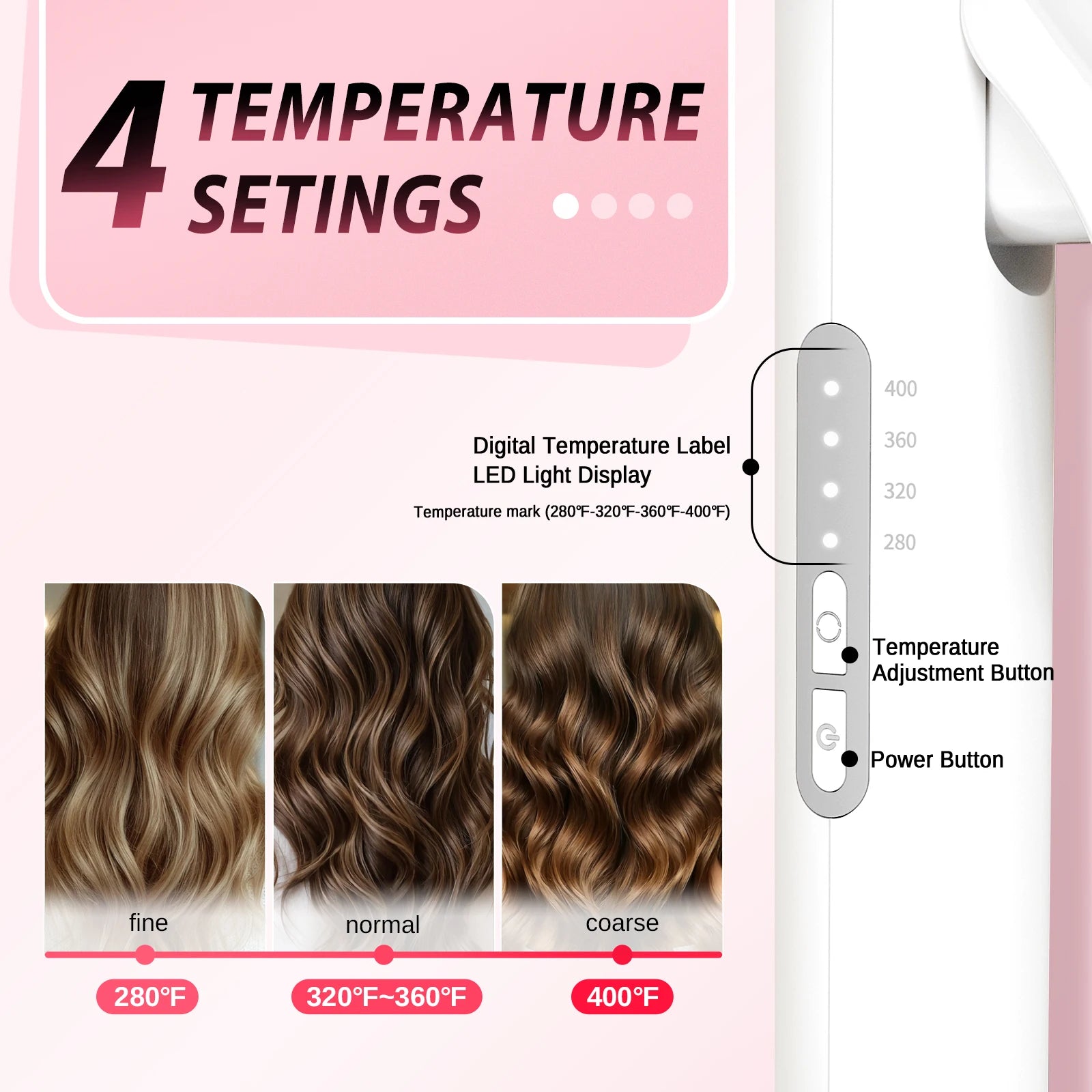 1.5 Inch Extra Long Barrel Curling Iron for Long Hair, Big Loose Curls & Beach Waves, Anti-Slip Ceramic Wand, 40M Negative Ions,