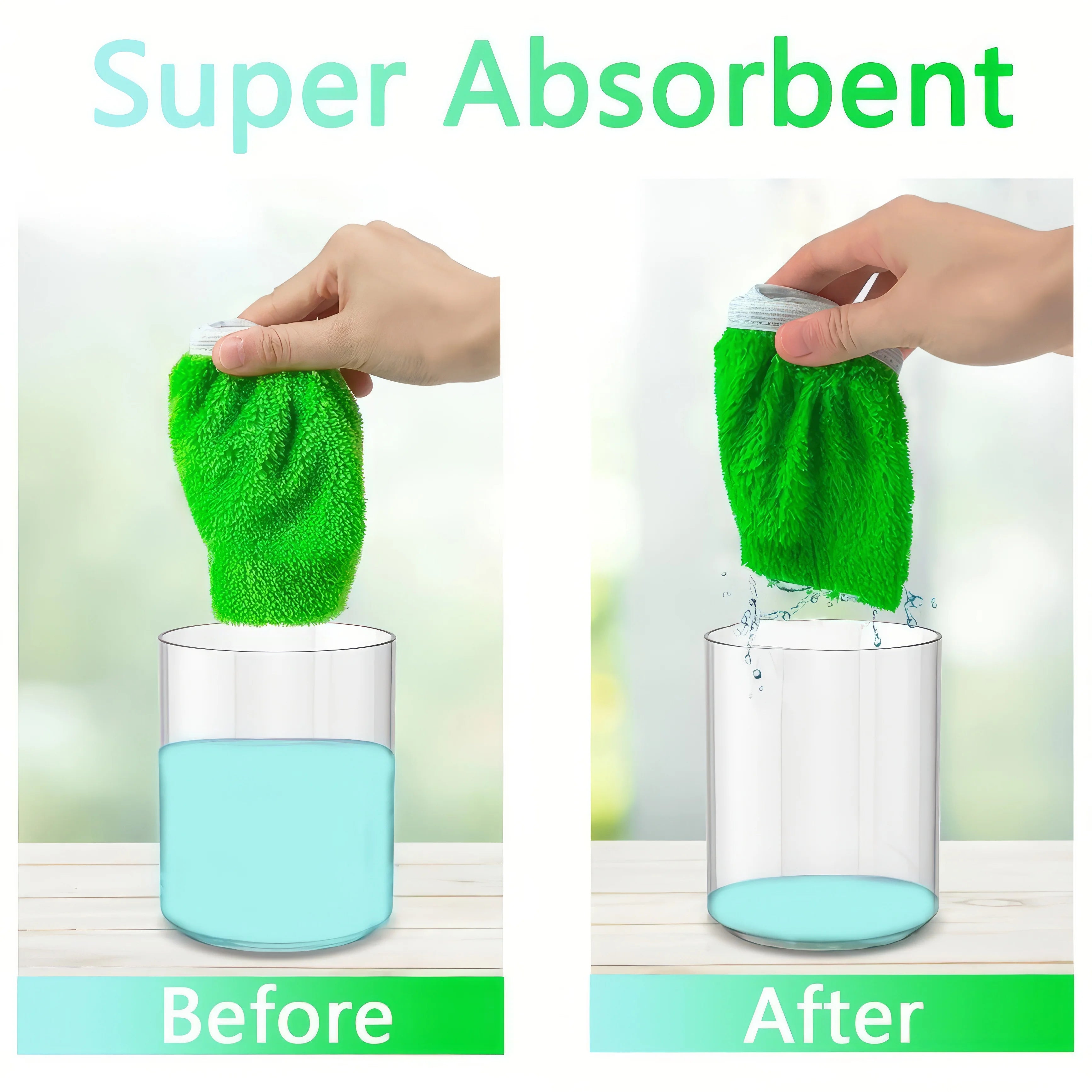 4 Green/white/gray Mop Cloths, Anti Mold and Easy To Clean, Highly Absorbent, Essential for Home Cleaning
