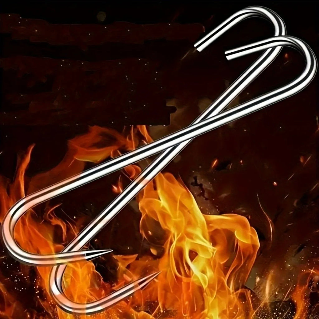 20pcs heavy-duty stainless steel S-hooks, rust-resistant meat hooks for beef, bacon, ham, duck, turkey, hot/cold smoking, durabl