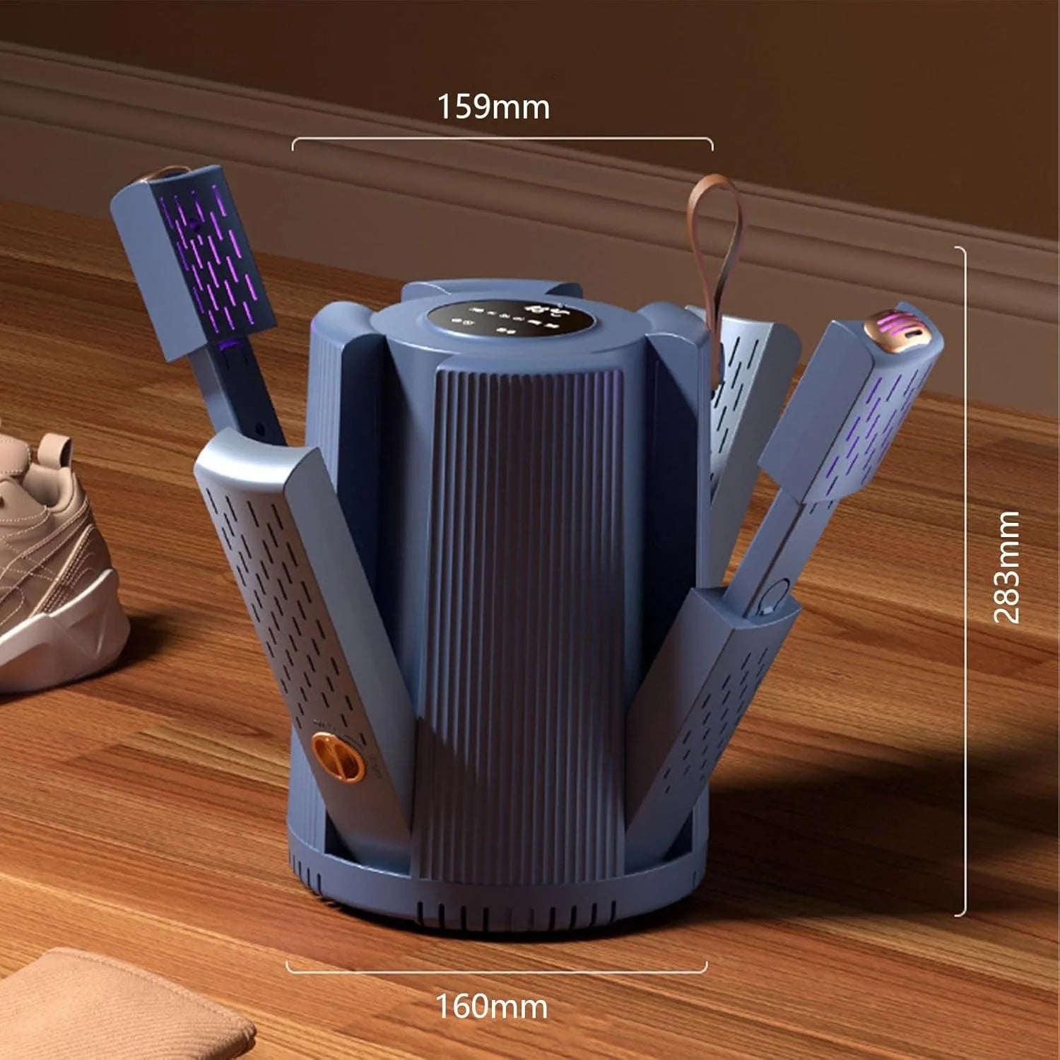 Electric Shoe and Boot Dryer with Timer 2 Speeds Foldable Portable Shoe Dryer Warmer Quick Dry Sneakers Boots Socks Hats Gloves