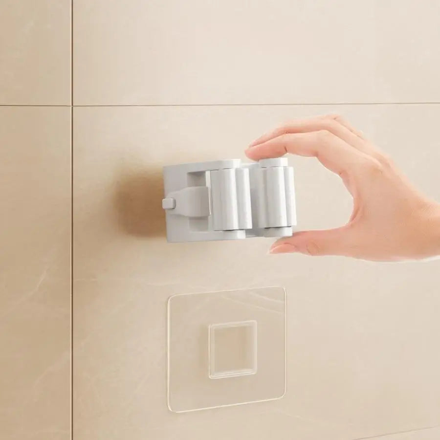 4 pieces of non perforated anti slip mop holder, waterproof and moisture-proof in the bathroom, suitable for use in the bathroom