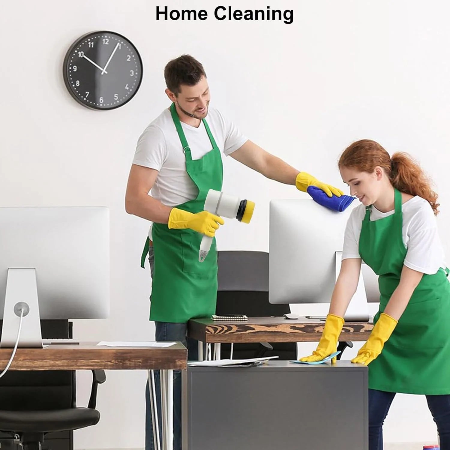 Electric Scrubber Wireless Rechargeable Cleaning Brush 360 Degree Rotating Power Scrubber with Replaceable Heads for Kitchen Bat