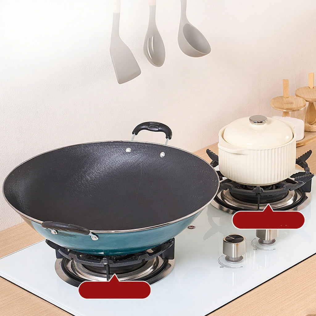 Cast Iron Wok Support Pot Rack Anti Slip Sturdy Easy to Install Stovetop Stand Replacement Part for Cooking Household