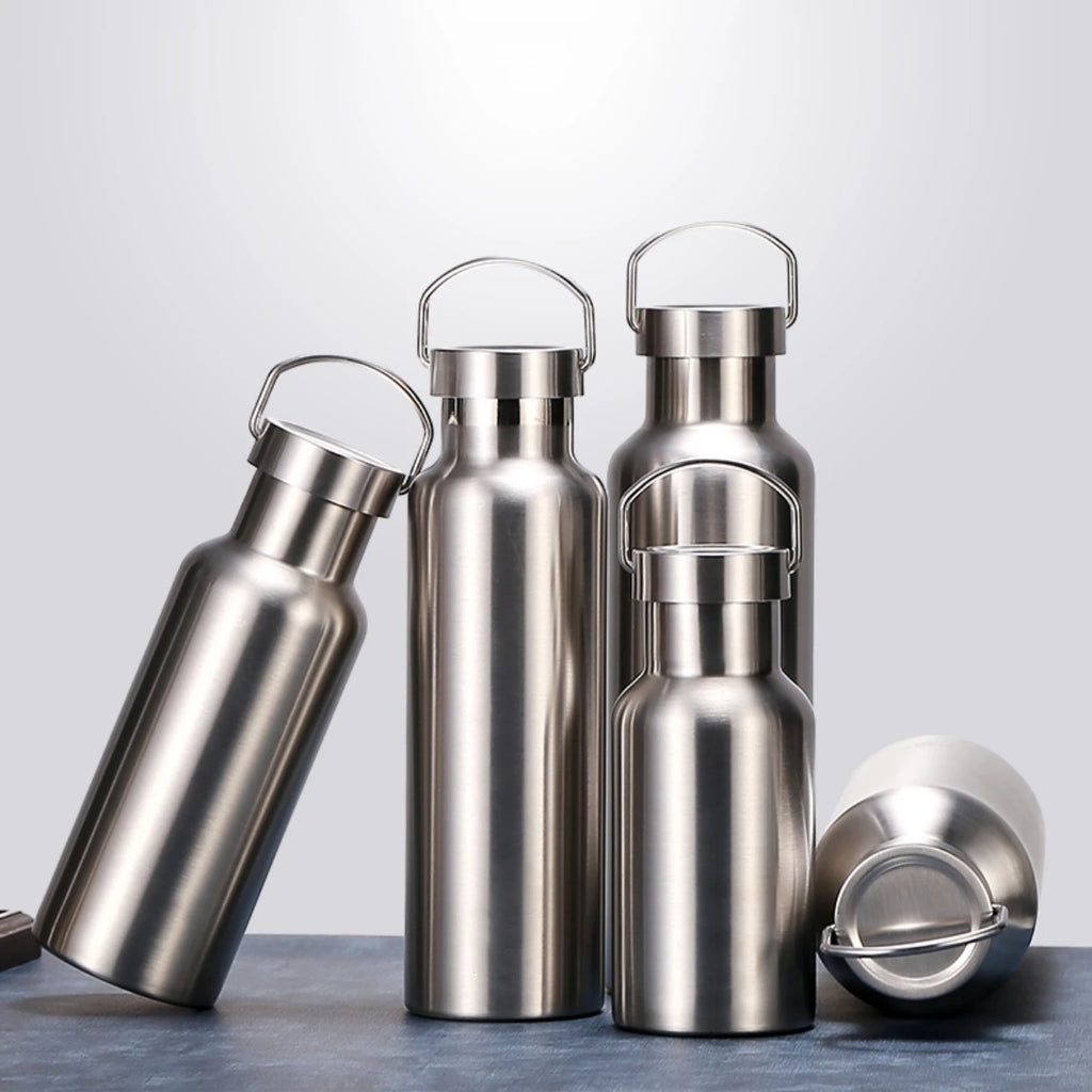 Stainless Steel Thermos Water Bottle Leak-proof Double Wall Large Capacity Wide Mouth Sports Water Bottles For Cycling