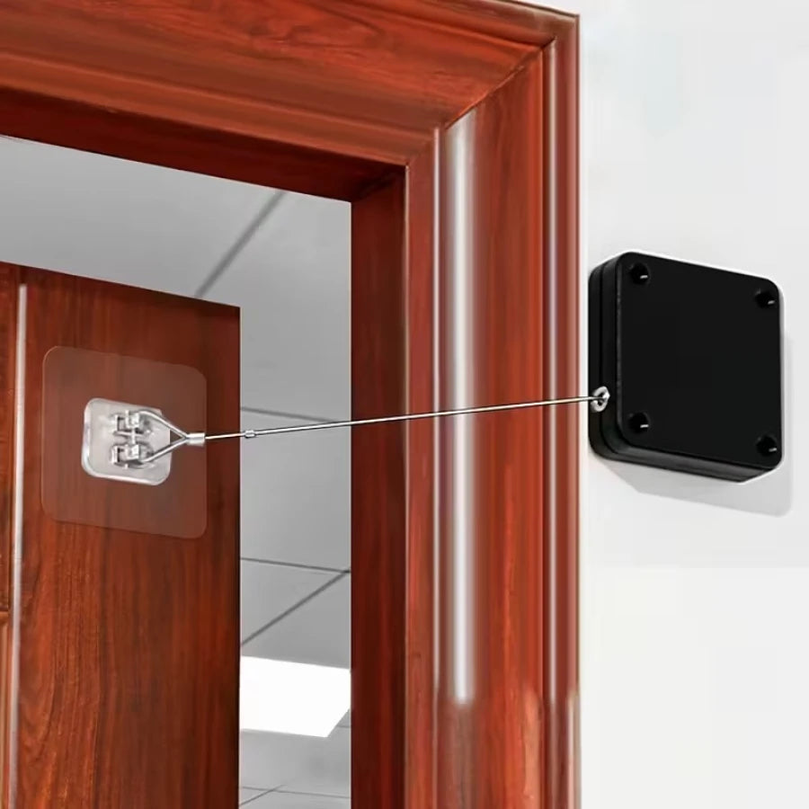 1 Piece Black Door Closer, Easy To Install Without Drilling, Suitable for Automatic Rebound in Offices, Bathrooms, and Bedrooms