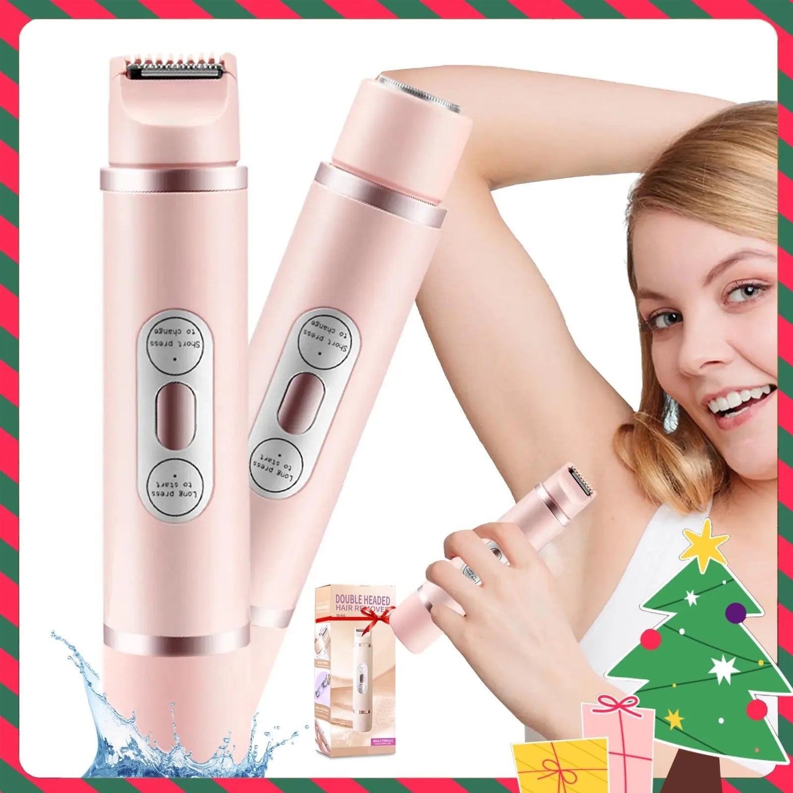 Electric Face Hair Remover for Women Double Head Trimming Tool Washable Body Shaver USB Rechargeable for Daily Use