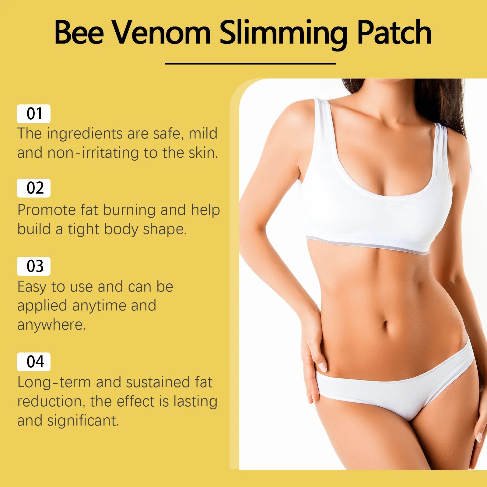 South Moon 10pcs Bee Venom Body Shaping Patch Belly Slimming Weight Loss Detox Abdominal Relieve Stress Muscle Tighten Patches