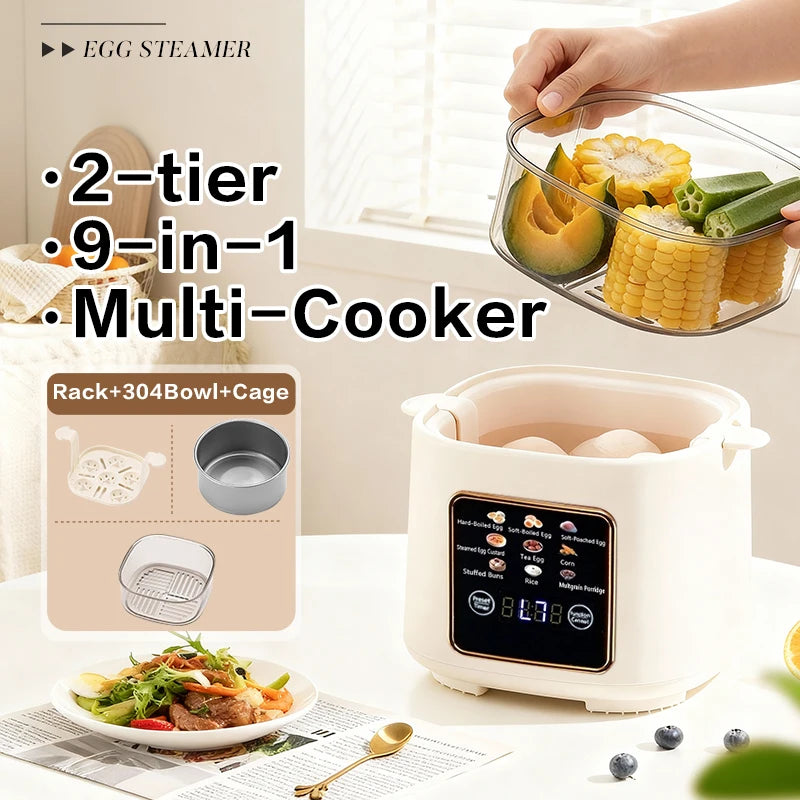 Egg Boiler, 2-layer 9 Functions 24-hour Timer