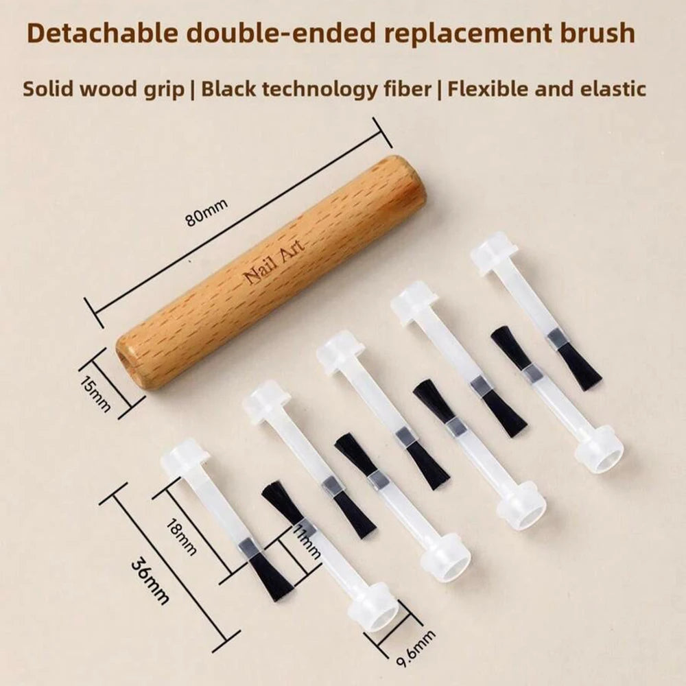 Nail Polish Brush 50 Pcs  With Double Head Pen Can Replacement Head Brush Nail Brush Liquid Applicators Manicure Tools