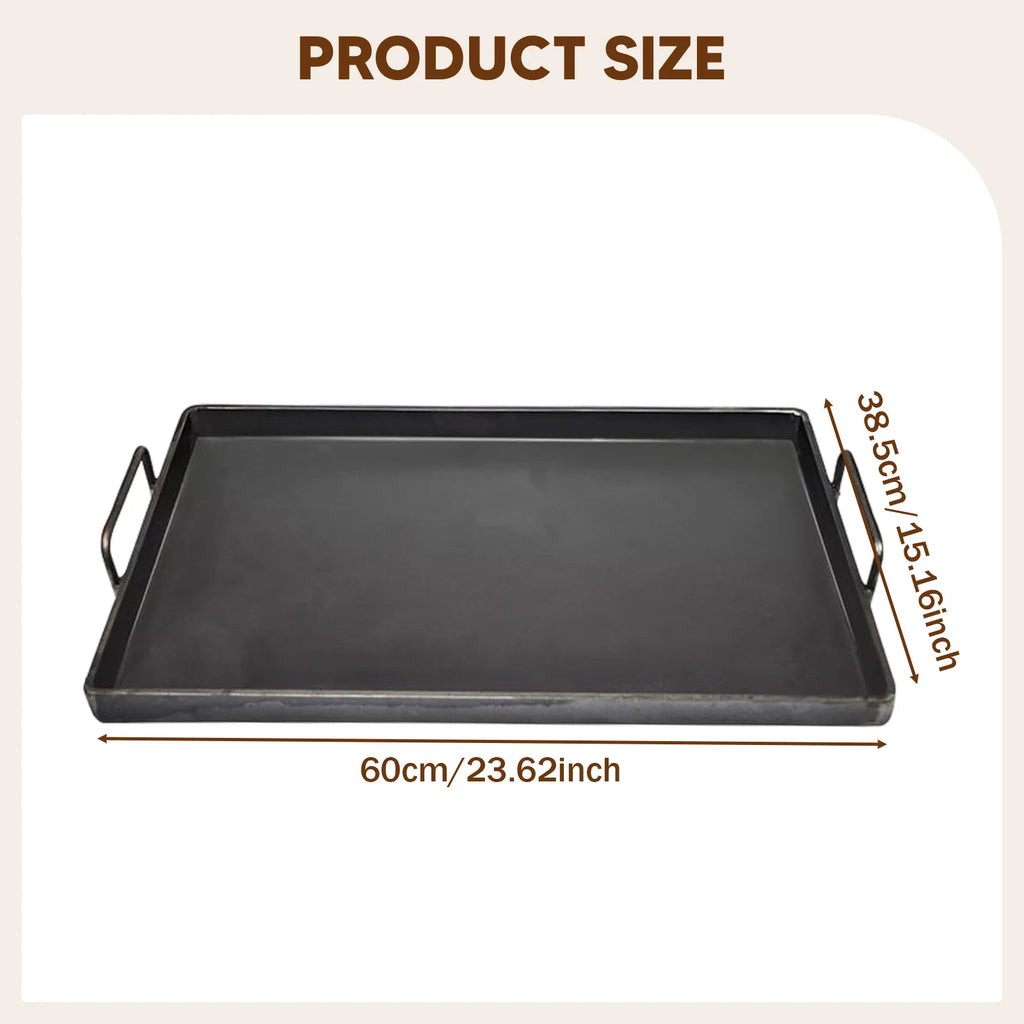 BBQ Griddle Cookware Easy to Clean Portable Flat Top Grill Plate Cooking Skillet Pan Cast Iron Cooking Griddle for Roasting