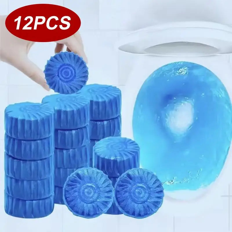 12Pcs Automatic Toilet Cleaner Tablets - Mild Scent, Stain-Removing, Ideal for Ceramic Surfaces, Effortless for Household