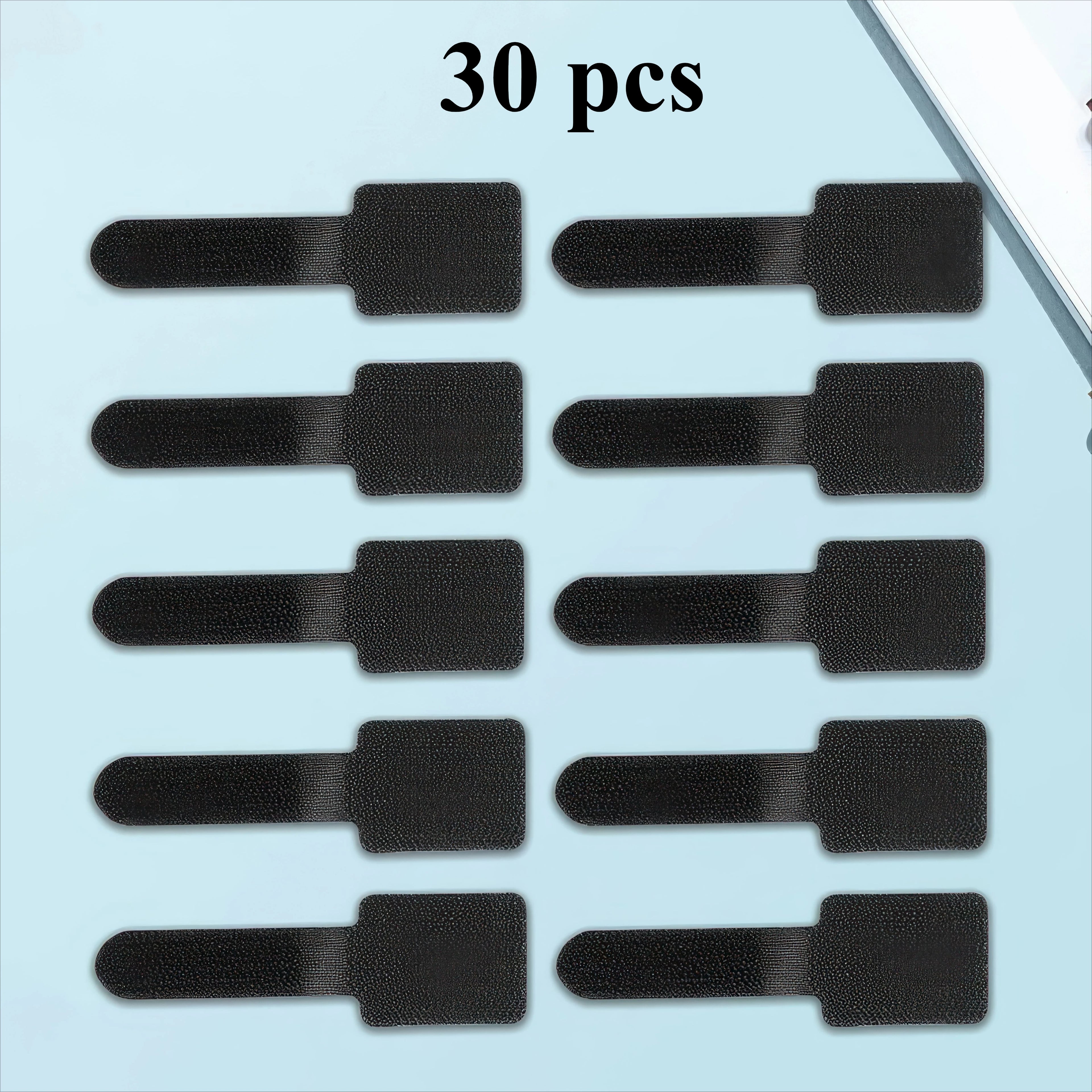 10/20/30 Wire Ties, White/black, Non Damaging To Equipment, Easy To Adjust Self-adhesive Tape, Suitable for Home/office Use