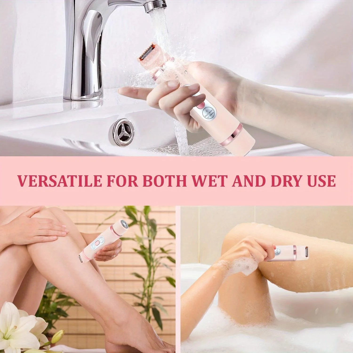 Electric Face Hair Remover for Women Double Head Trimming Tool Washable Body Shaver USB Rechargeable for Daily Use
